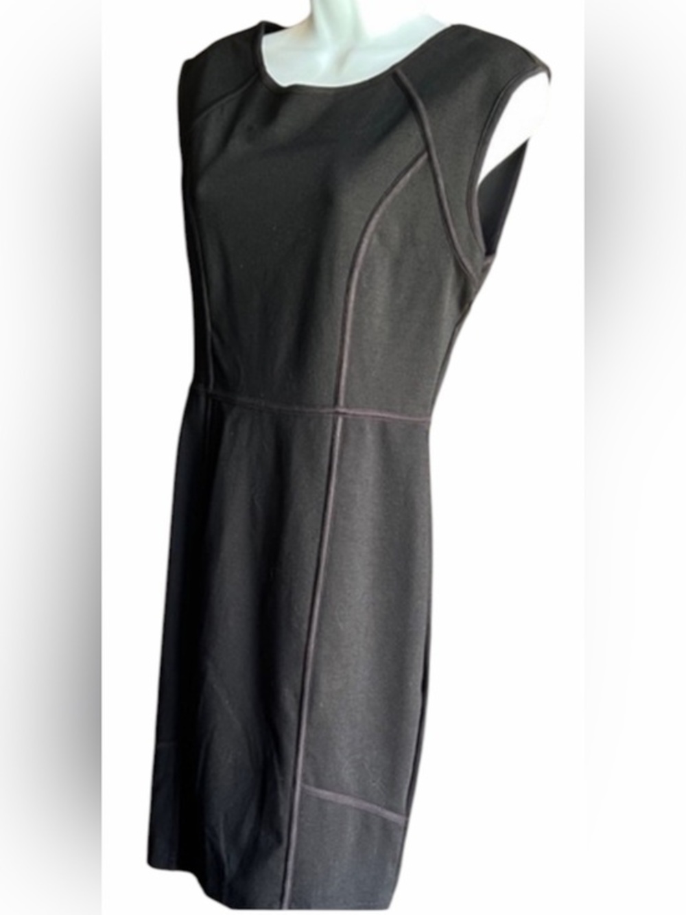 Jennifer Lopez Black Paneled Form Fitting Cap Sleeve Dress
